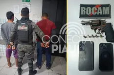 Rocam prende dupla suspeita de roubo e apreende arma de fogo na zona Norte de THE