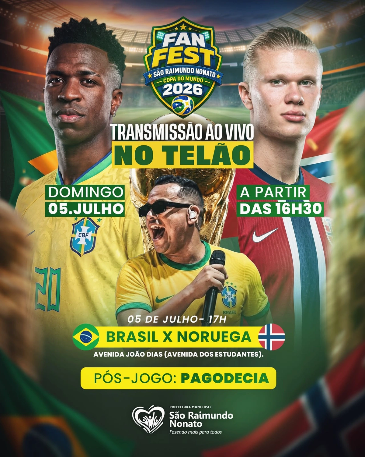 São Raimundo Nonato realiza FanFest para Brasil x Noruega pelas oitavas da Copa