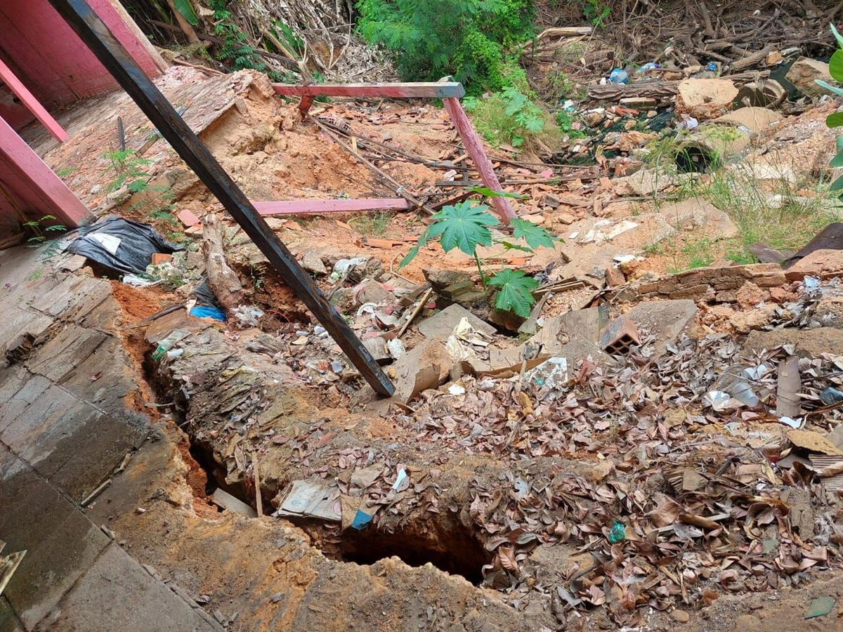 Sem intervenção da Prefeitura, erosão ameaça estrutura de ONG na av. Maranhão