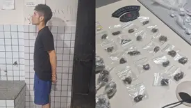 Suspeito de realizar 'delivery' de drogas é preso na zona Sudeste de Teresina (Foto: Divulgação/PMPI)