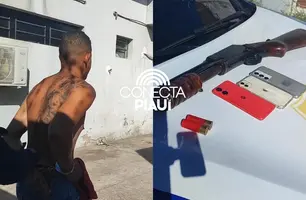 Suspeito de tentar invadir casa de policial é preso com arma caseira em Teresina (Foto: Reprodução)