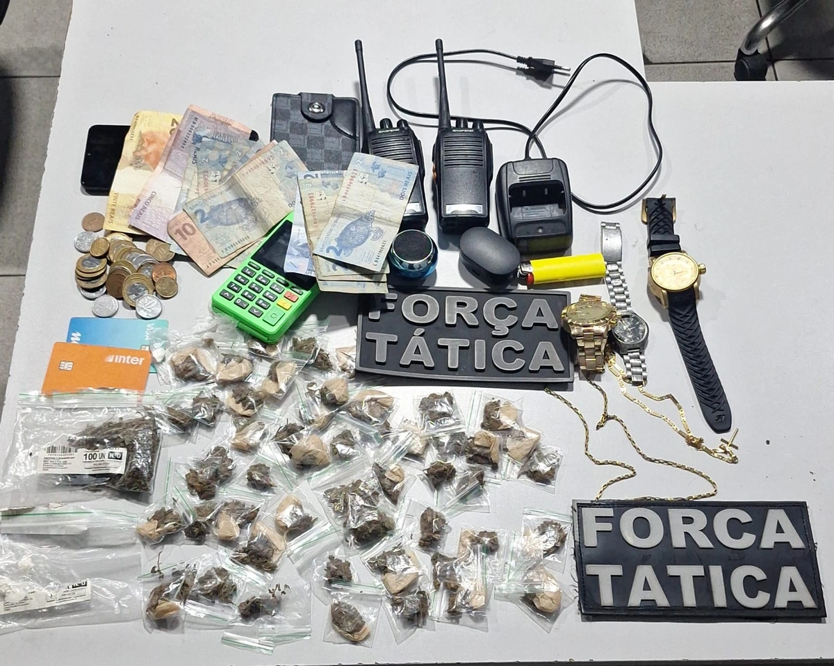 Suspeito de tráfico é preso com drogas e rádio comunicador na zona Sul de Teresina