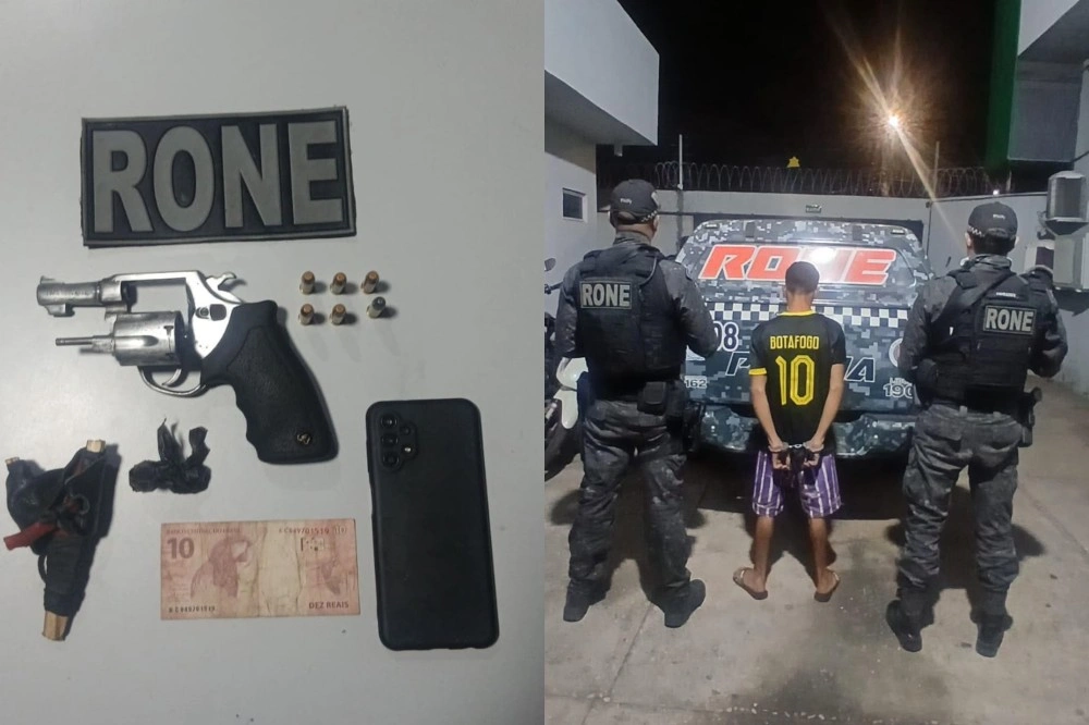 Suspeito é preso com revólver, cocaína e munições no bairro Mocambinho