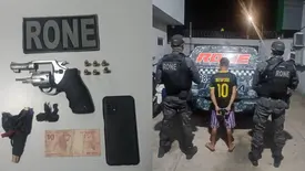 Suspeito é preso com revólver, cocaína e munições no bairro Mocambinho (Foto: Reprodução)