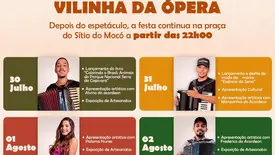 'Vilinha da Ópera' terá shows e atrações culturais em Coronel José Dias (Foto: Reprodução)